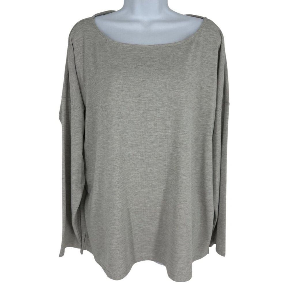 Lauren Ralph Lauren Womens Gray Long-Sleeve Lightweight Knit Top Size XXL